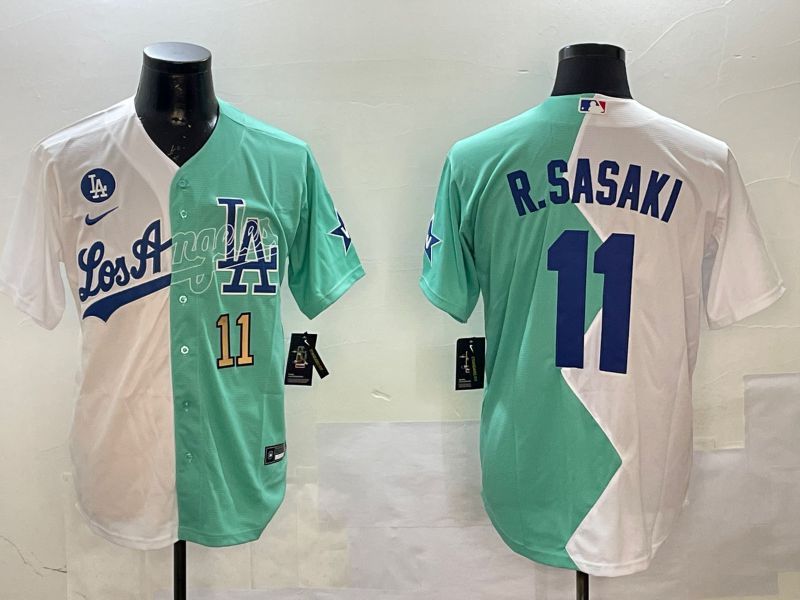 Men Los Angeles Dodgers #11 R.Sasaki White Blue 2025 Game Nike MLB Jersey style 4->los angeles dodgers->MLB Jersey